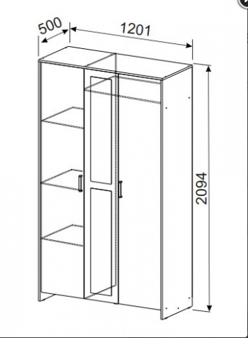 Шкаф распашной 1200 мм Дольче дуб золотой (СВ) в Серове - serov.mebel-e96.ru