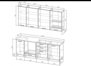 Кухонный гарнитур Санторини 2200 мм, Стол. 26 мм в Серове - serov.mebel-e96.ru