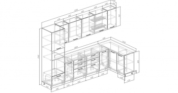 Угловой кухонный гарнитур Крафт 3200*1400 мм Sanvut в Серове - serov.mebel-e96.ru