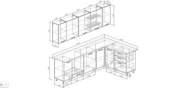 Угловой кухонный гарнитур Крафт 2600х1600 мм Sanvut в Серове - serov.mebel-e96.ru