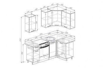 Угловой кухонный гарнитур Антрацит 2000х1200 мм в Серове - serov.mebel-e96.ru