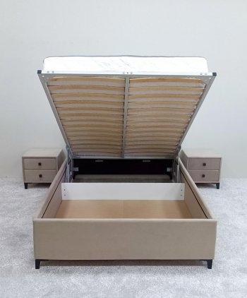 Кровать с подъемным механизмом Мега беж (Лин) в Серове - serov.mebel-e96.ru