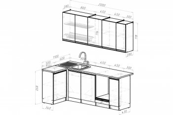 Кухонный гарнитур Адажио прайм 400 1100х2000 мм (Герда) в Серове - serov.mebel-e96.ru