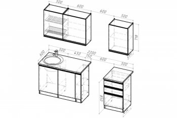 Кухонный гарнитур Адажио стандарт 1600 мм (Герда) в Серове - serov.mebel-e96.ru