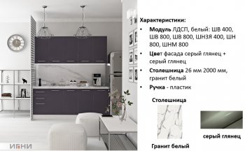 Кухонный гарнитур 2000 мм Агата (Игни) в Серове - serov.mebel-e96.ru