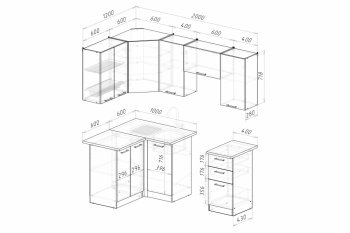 Кухонный гарнитур Альба оптима 5 1200х2000 мм (Герда) в Серове - serov.mebel-e96.ru