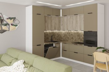 Кухонный гарнитур Альба гранд прайм 2200х2500 мм (Герда) в Серове - serov.mebel-e96.ru