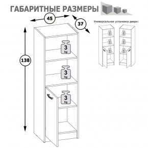 Стеллаж две ниши и дверка Альфа 09.135 солнечный свет в Серове - serov.mebel-e96.ru