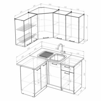 Кухонный гарнитур Алина прайм 1200х1400 мм (Герда) в Серове - serov.mebel-e96.ru