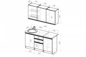 Кухонный гарнитур Амели нормал 1500 мм (Герда) в Серове - serov.mebel-e96.ru