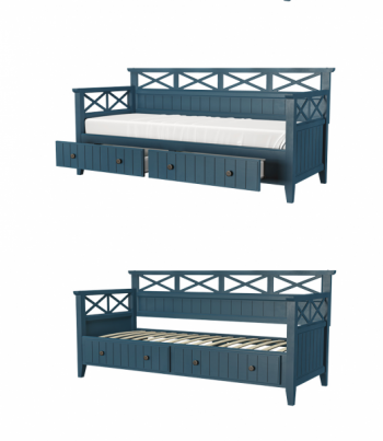 Кровать из массива Амелия сапфир (БМ) в Серове - serov.mebel-e96.ru