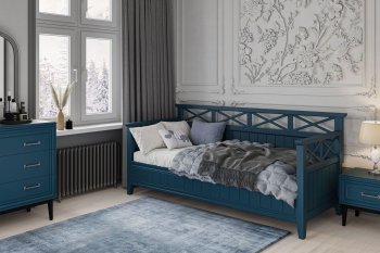 Кровать из массива Амелия сапфир без ящиков (БМ) в Серове - serov.mebel-e96.ru