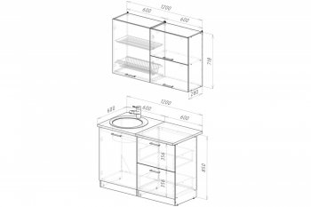 Кухонный гарнитур Антика лайт 1200 мм (Герда) в Серове - serov.mebel-e96.ru