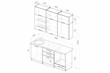 Кухонный гарнитур Асая макси 1800 мм (Герда) в Серове - serov.mebel-e96.ru