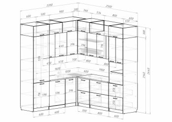 Кухонный гарнитур Асая гранд прайм 2200х2500 мм (Рерда) в Серове - serov.mebel-e96.ru