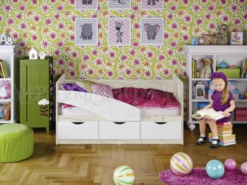 Кровать Бабочки Шарли белый (Миф) в Серове - serov.mebel-e96.ru