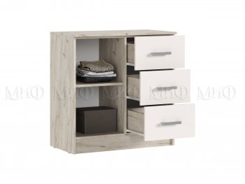 Комод 3 ящика 1 дверь Бася крафт/кашемир (Миф) в Серове - serov.mebel-e96.ru
