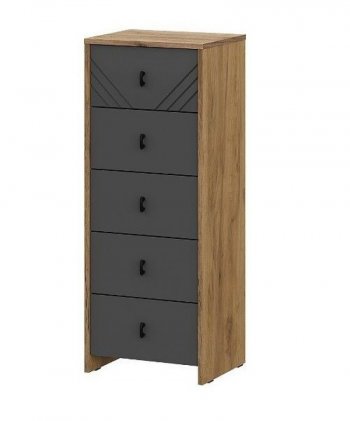 Комод (5 ящиков) Байкал Графит/Дуб золотой (СВ) в Серове - serov.mebel-e96.ru