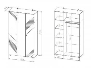 Шкаф 1200 мм трехстворчатый Байкал (СВ) в Серове - serov.mebel-e96.ru