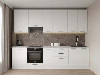 Кухонный гарнитур высокий Белый глянец 3000 мм МДФ (Санвут) в Серове - serov.mebel-e96.ru