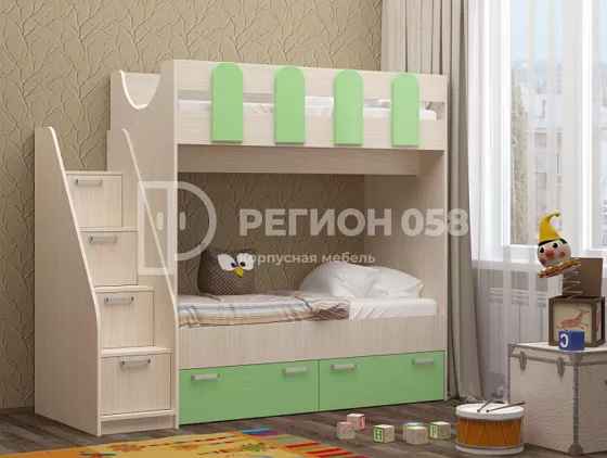 Двухъярусная кровать Бемби-11 МДФ (Регион) в Серове - serov.mebel-e96.ru