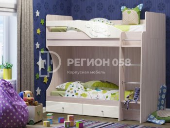 Двухъярусная кровать Бемби МДФ (Регион) в Серове - serov.mebel-e96.ru