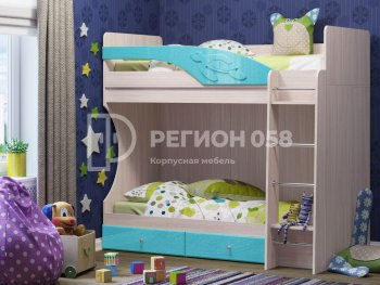 Двухъярусная кровать Бемби МДФ (Регион) в Серове - serov.mebel-e96.ru