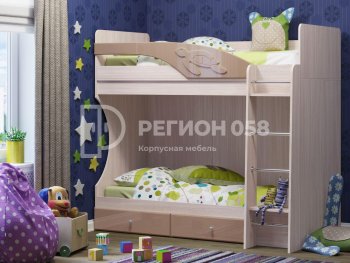 Двухъярусная кровать Бемби МДФ (Регион) в Серове - serov.mebel-e96.ru