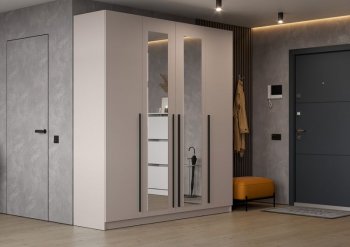 Шкаф 2000 мм Берген ШК-2000 с зеркалом кашемир (ИЦ) в Серове - serov.mebel-e96.ru