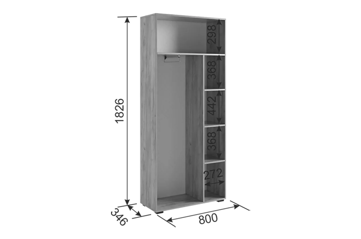 Шкаф с антресолью 1600 мм Бери К1 белый (Мебельсон) в Серове - serov.mebel-e96.ru