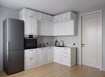 Кухонный гарнитур угловой Бланка 2200*1700 мм (Санвут) в Серове - serov.mebel-e96.ru