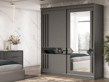 Шкаф-купе №25 2000 мм Блэк ЛАЙТ графит (СВ) в Серове - serov.mebel-e96.ru