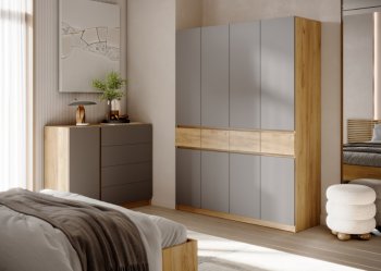 Спальный гарнитур Бостон Лайт серый (Стиль) в Серове - serov.mebel-e96.ru