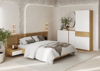 Спальный гарнитур Бостон Лайт белый (Стиль) в Серове - serov.mebel-e96.ru