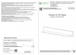 Полка Бэль 10.107 в Серове - serov.mebel-e96.ru