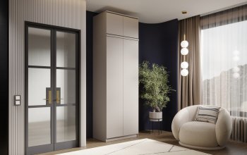 Шкаф 800 мм Челси двустворчатый с антресолью Кашемир (Миф) в Серове - serov.mebel-e96.ru