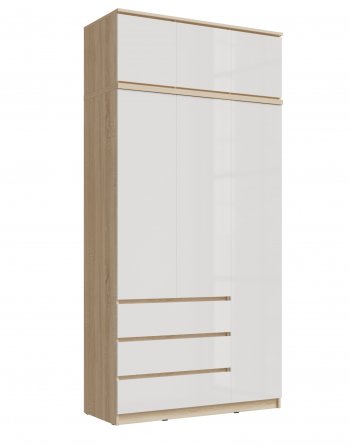 Шкаф 1200 мм Челси с антресолью, сонома/белый (Миф) в Серове - serov.mebel-e96.ru