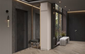 Пенал 400 мм Челси (1 створка) с антресолью, Кашемир (Миф) в Серове - serov.mebel-e96.ru