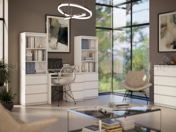 Письменный стол + Стеллаж Челси кашемир (Миф) в Серове - serov.mebel-e96.ru