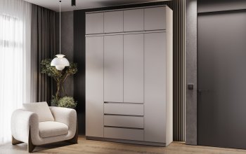 Шкаф 1600 мм Челси с антресолью Кашемир (Миф) в Серове - serov.mebel-e96.ru