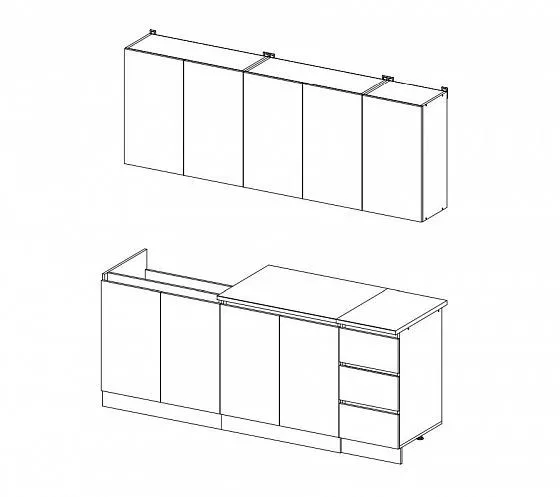 Кухонный гарнитур 2000 мм Челси белый (Миф) в Серове - serov.mebel-e96.ru