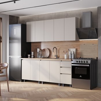 Кухонный гарнитур Честер 2000 мм кашемир (БТС) в Серове - serov.mebel-e96.ru