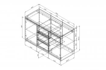 Комод 3ящ.2дв. Дельта Next 25.04 ЯШ/белый (ФМ) в Серове - serov.mebel-e96.ru