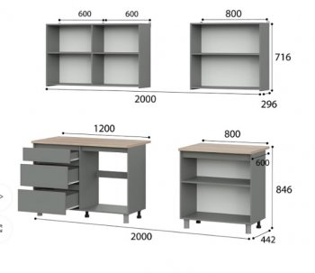 Кухонный гарнитур Денвер 2000 мм (СВ) в Серове - serov.mebel-e96.ru