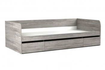 Кровать 900 с ящиками Денвер Риббек серый (СБК) в Серове - serov.mebel-e96.ru