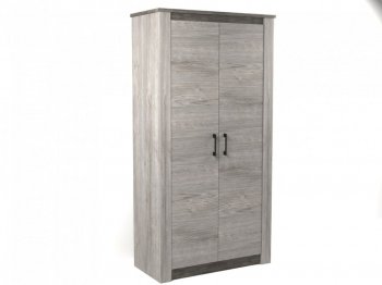 Шкаф 1100 мм 2-х дверный Денвер Риббек серый (СБК) в Серове - serov.mebel-e96.ru | фото