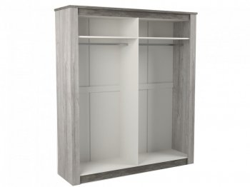 Шкаф 1900 мм 4-х дверный Денвер Риббек серый (СБК) в Серове - serov.mebel-e96.ru