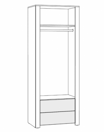 Шкаф 860 мм для одежды Джастин 13.339 (Моби) в Серове - serov.mebel-e96.ru