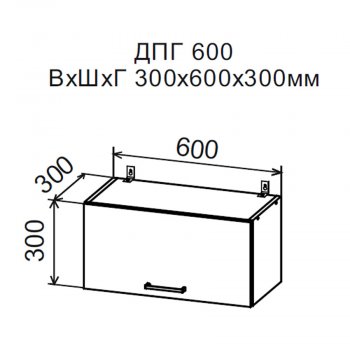 ДУСЯ Шкаф верхний ДПГ600 горизонтальный (600*300мм) в Серове - serov.mebel-e96.ru | фото