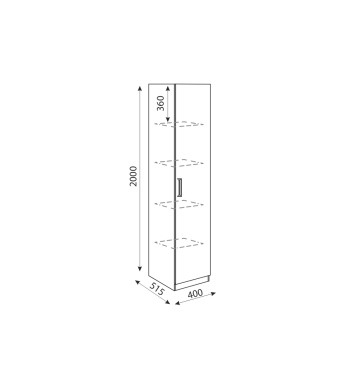 Пенал 400 мм Дуглас М03 (Риннер) в Серове - serov.mebel-e96.ru